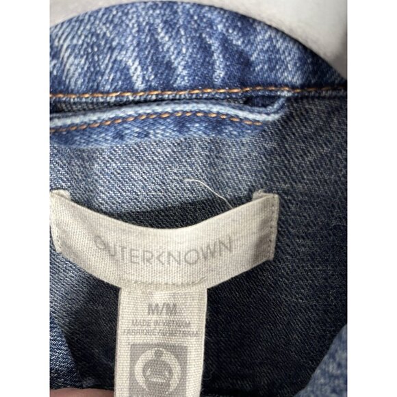 OUTERKNOWN Men's Sleeveless Denim Button Front Bicycle Embroidered Vest Medium - Picture 3 of 7